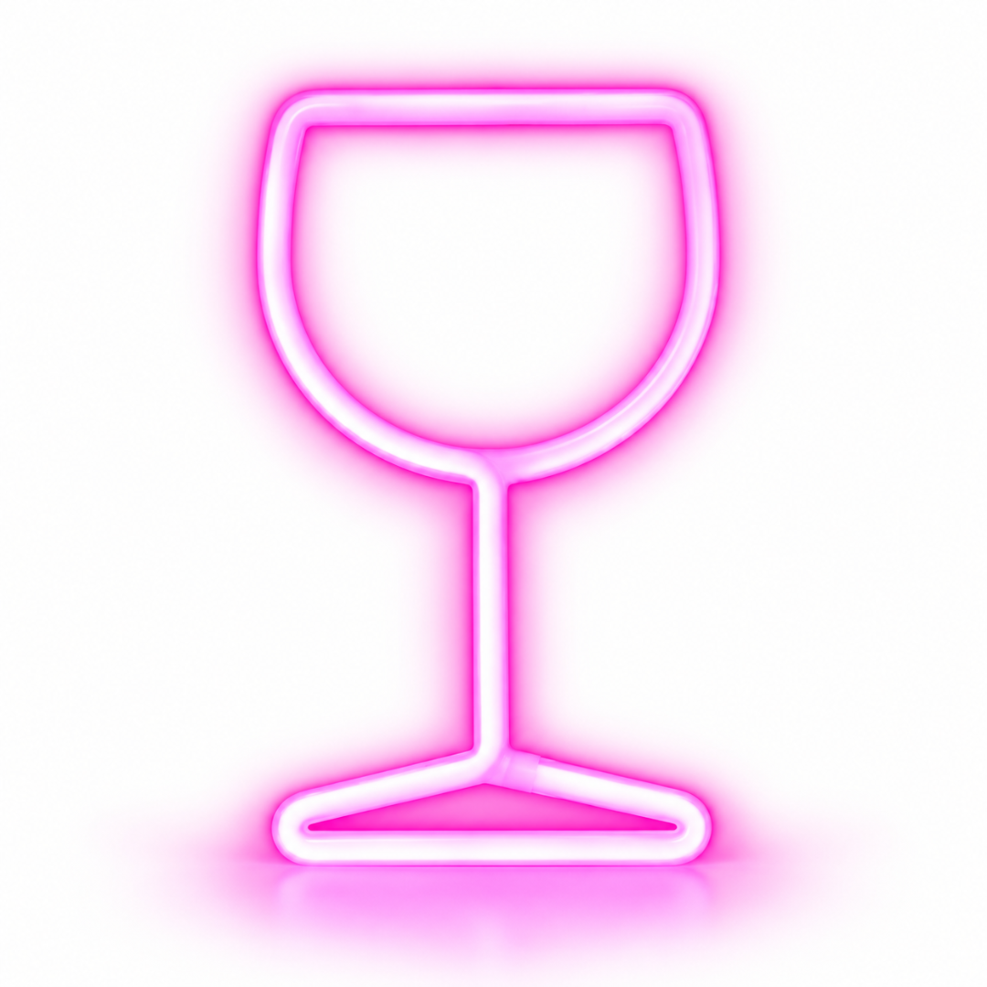 LED Neon Schild Weinglas Rosa