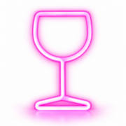 LED Neon Schild Weinglas Rosa