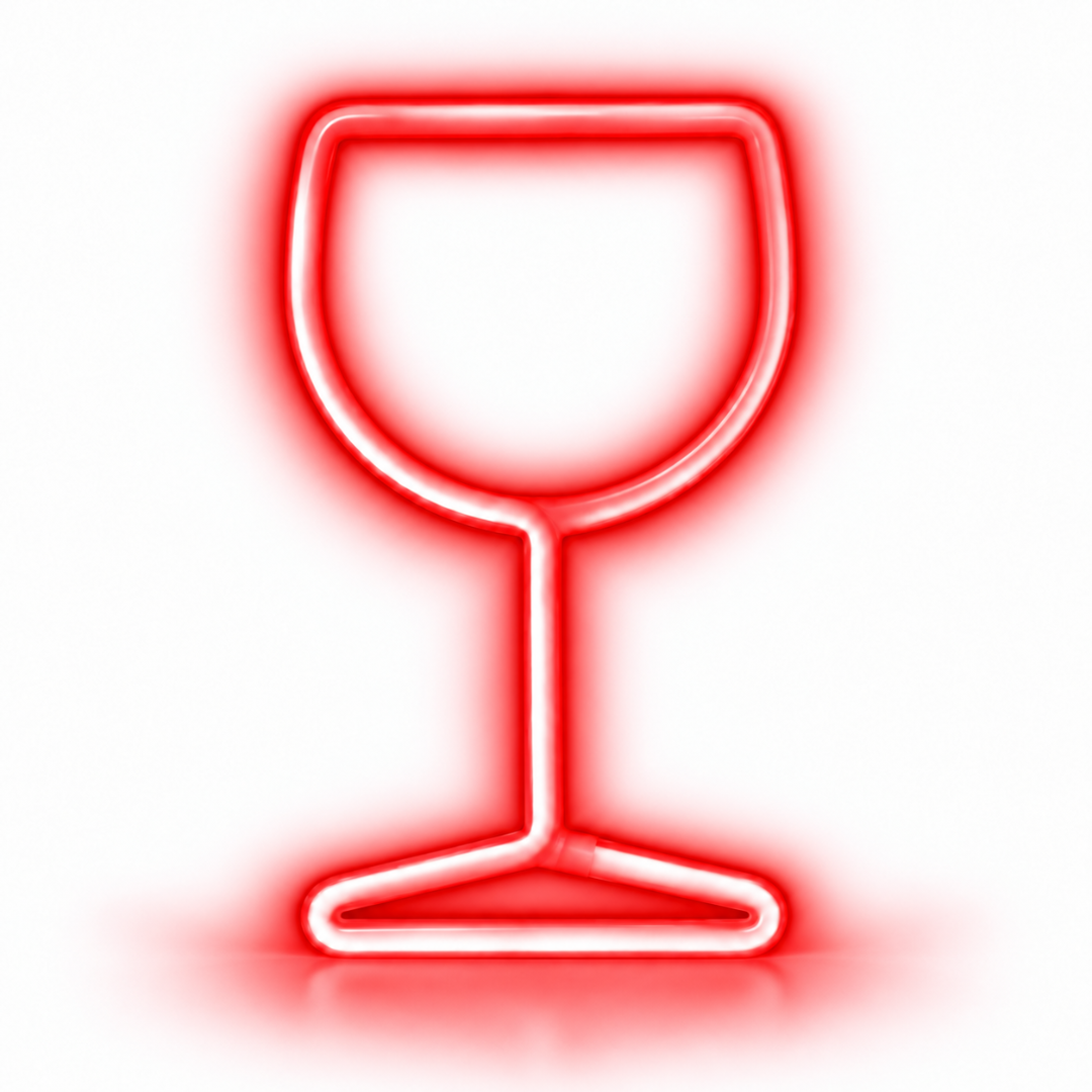 LED Neon Schild Weinglas Rot