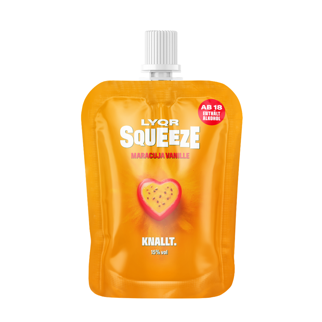 LYQR SQUEEZE Maracuja Vanille 30 ml – Quetschbeutel Party Shot
