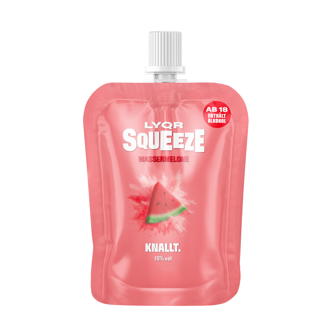 LYQR SQUEEZE Wassermelone – fruchtiger Party Shot im Quetschbeutel