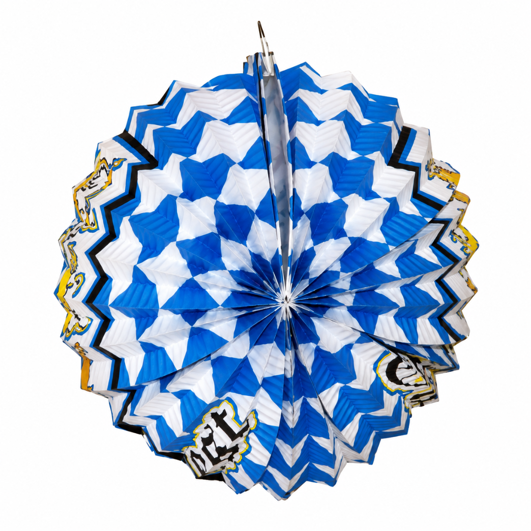 Lampion Bierfest 24 cm Blau Weiß