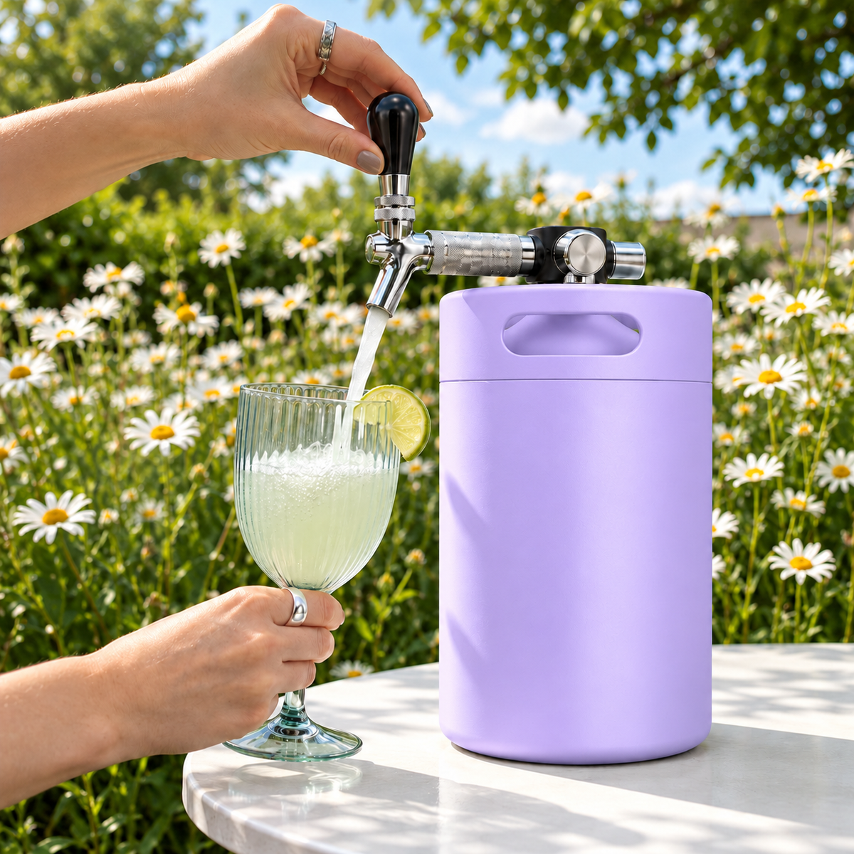 Keggo Mini Keg 4 l Lavendel – Mobile Zapfanlage für Cocktails & Spritz