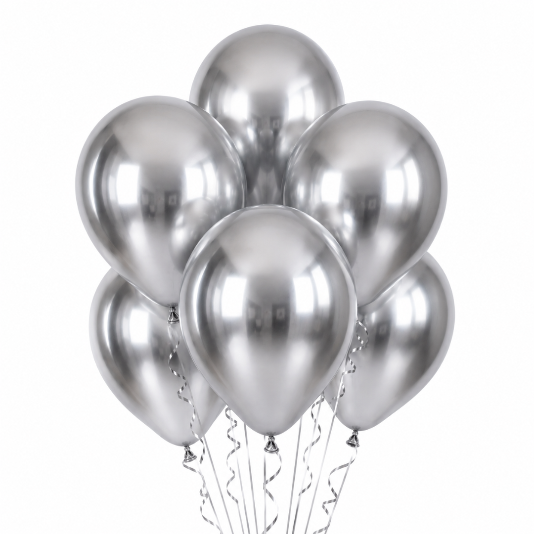Luftballons Metallic 50 Stück Silber