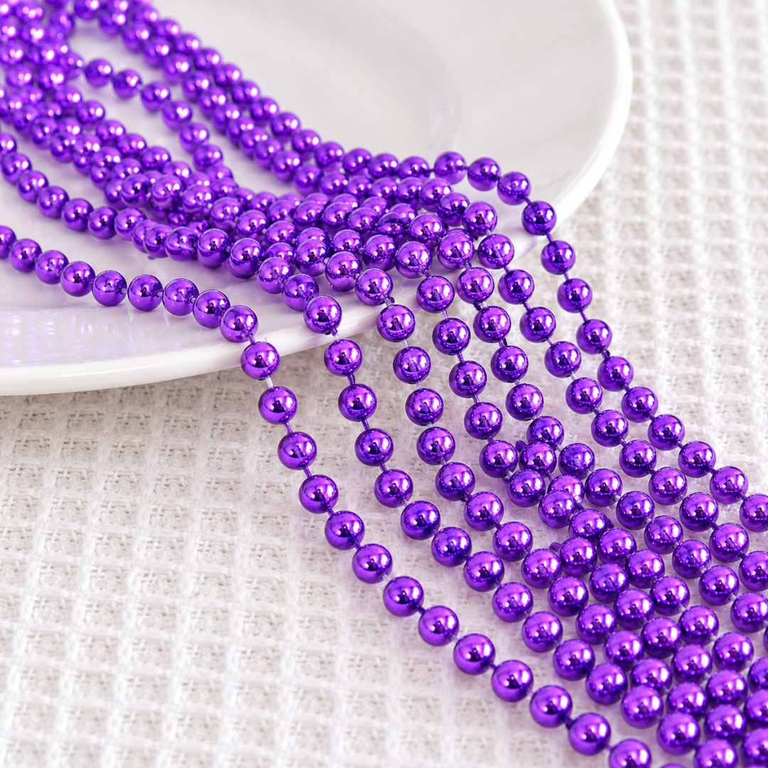 Mardi-Gras-Perlenkette Lila