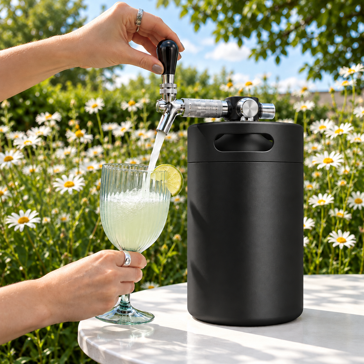 Keggo Mini Keg 4 l Schwarz – Mobile Zapfanlage für Cocktails & Spritz
