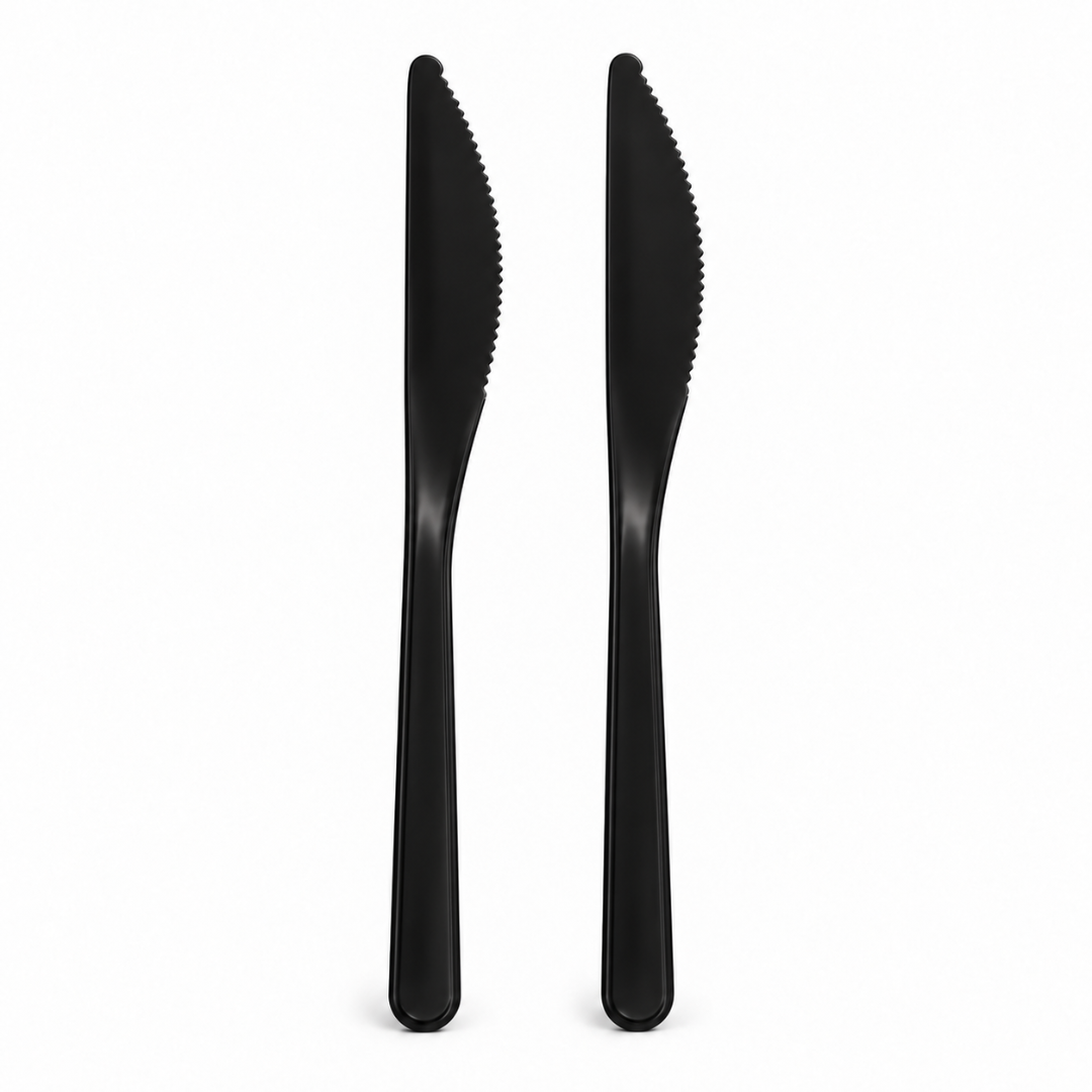 Mehrweg Messer extra stabil schwarz 18,5 cm 20 Stück