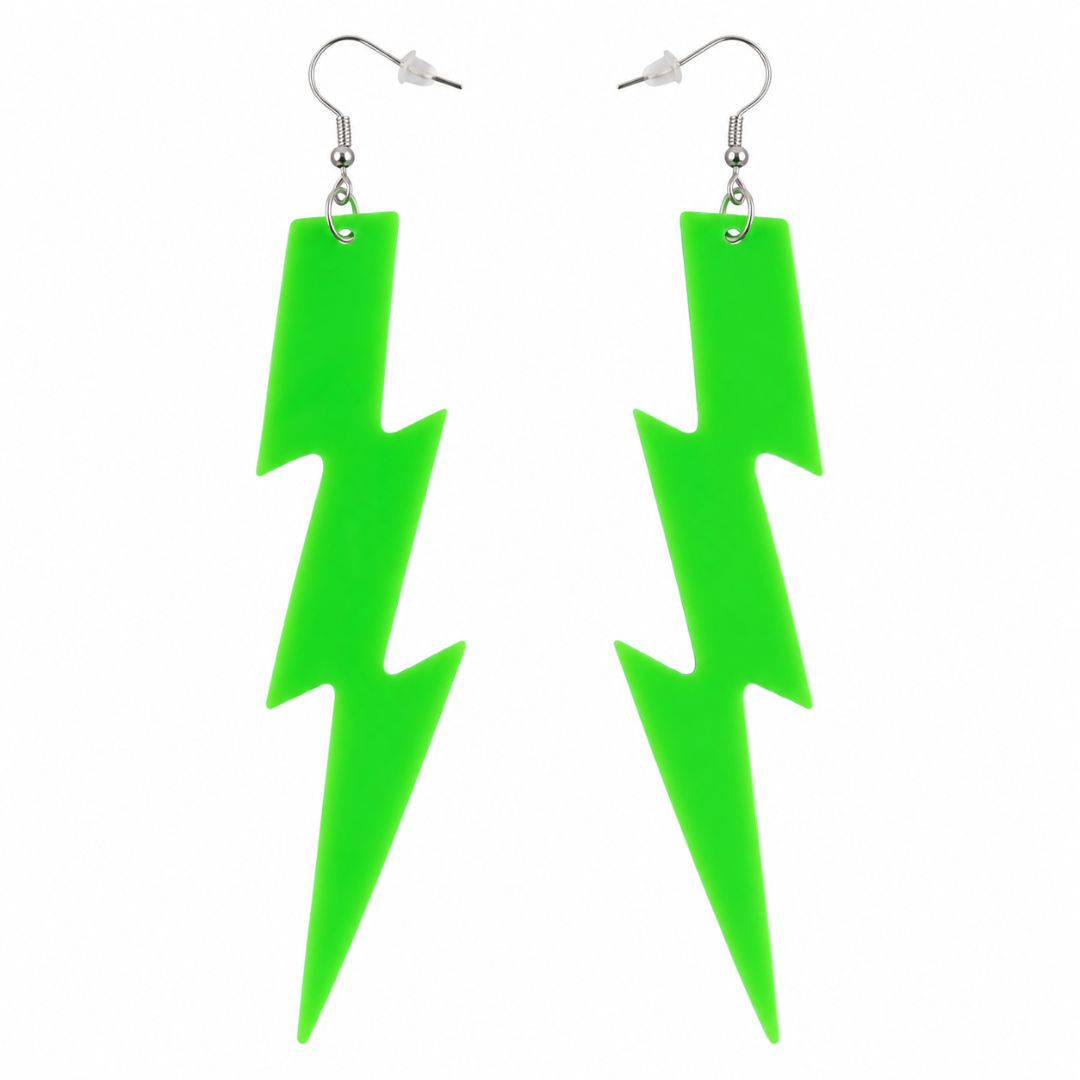 Neon Blitz Ohrringe Grün