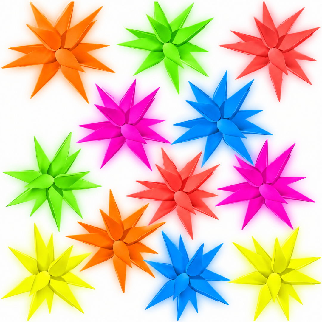 Neon Folienballons Stern 60 cm 12 Stück