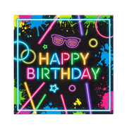Neon Happy Birthday Servietten 20 Stück