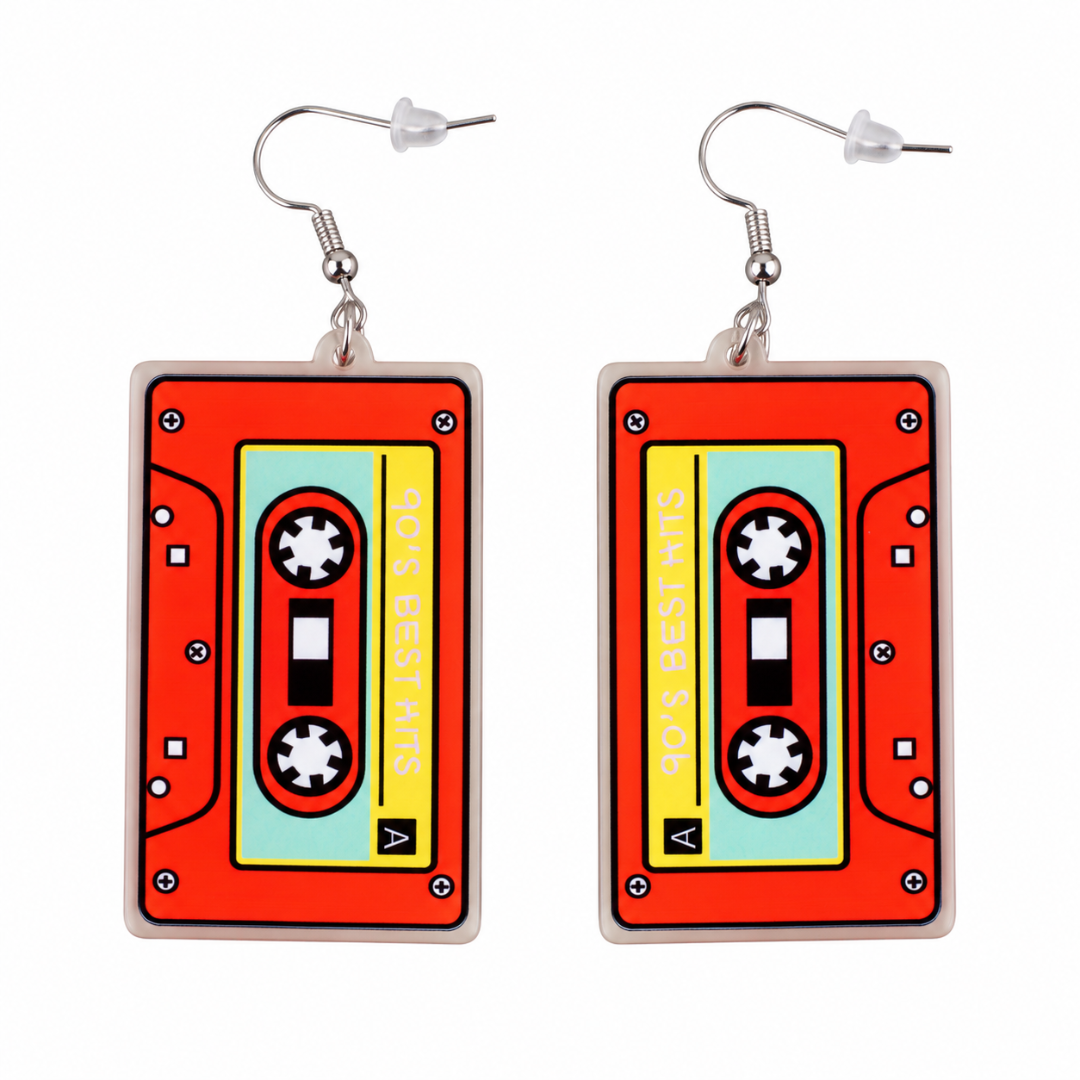 Neon Kassetten Ohrringe Orange