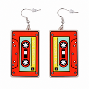 Neon Kassetten Ohrringe Orange