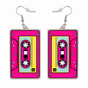 Neon Kassetten Ohrringe Pink