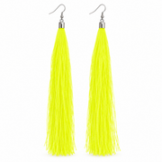 Neon Quasten Ohrringe Gelb