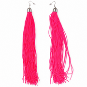 Neon Quasten Ohrringe Pink