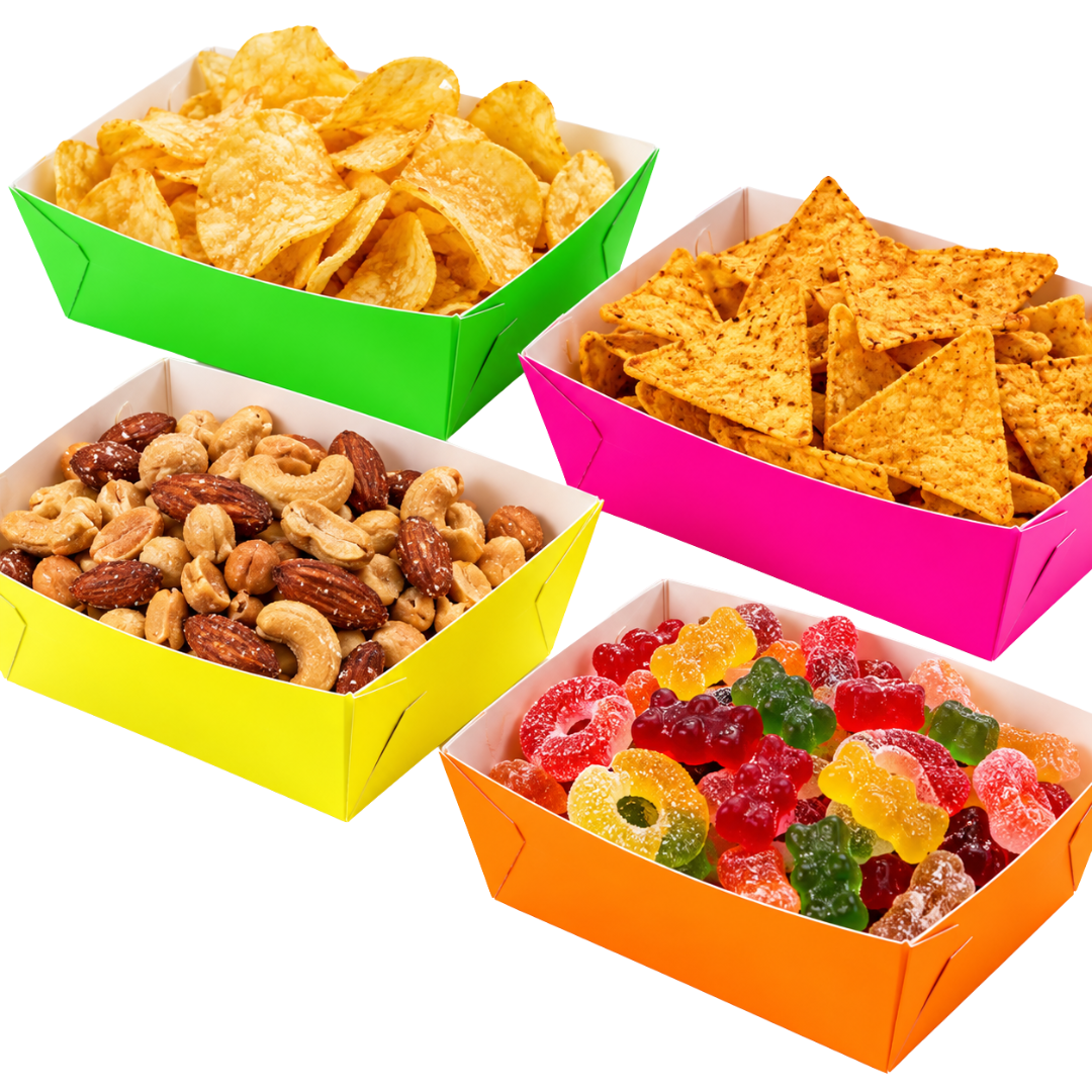 Neon Snackschalen 4 Farben 40 Stück