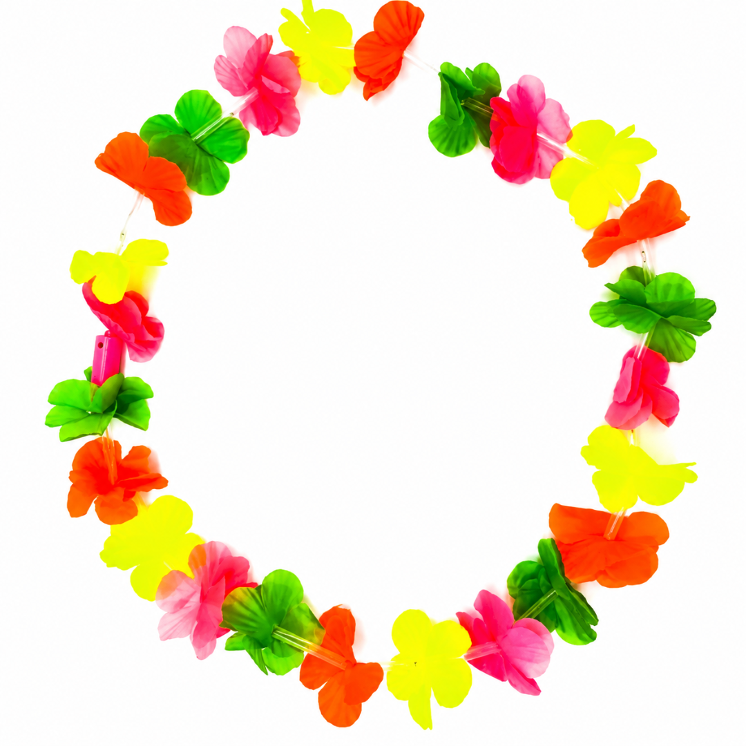 Neon UV LED Hawaiikette - Bunt