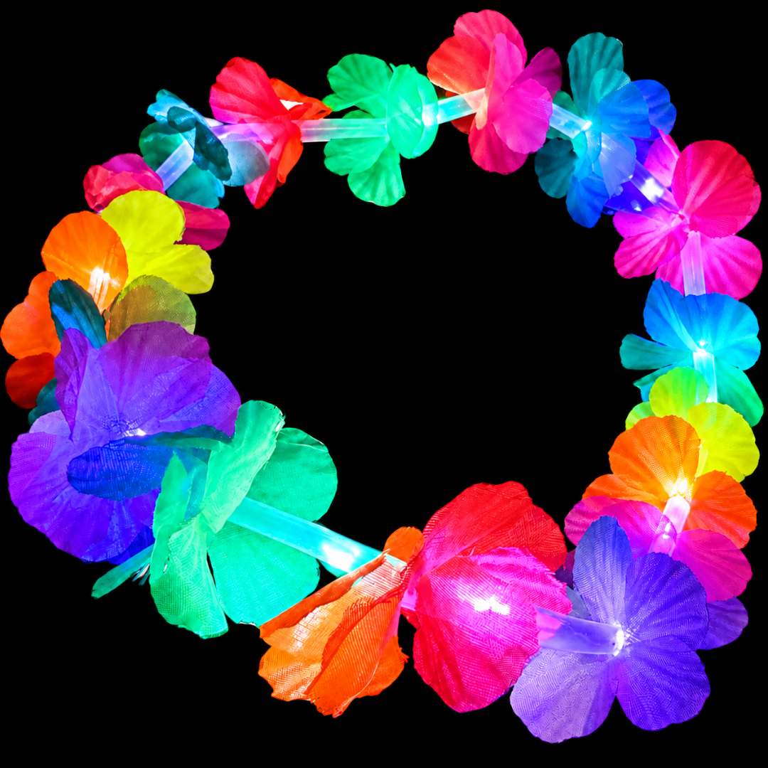 Neon UV LED Hawaiikette - Bunt