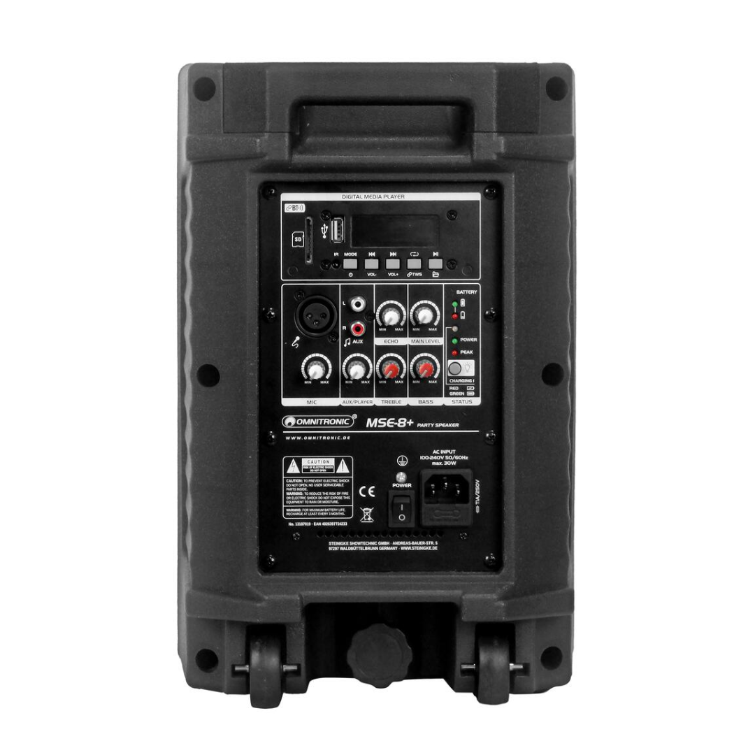 OMNITRONIC MSE-8+ Akku Partylautsprecher mit LED-Effekten