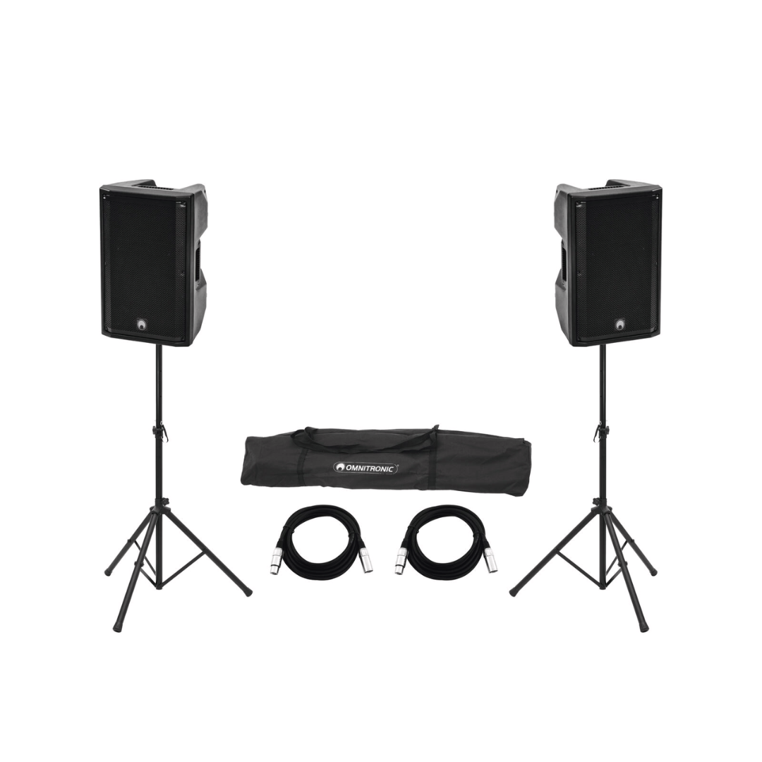 OMNITRONIC Set 2x XKB-212A + Boxenhochständer MOVE MK2