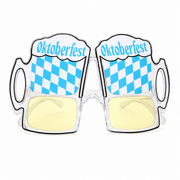 Oktoberfest Brille Bierkrüge Blau Weiß