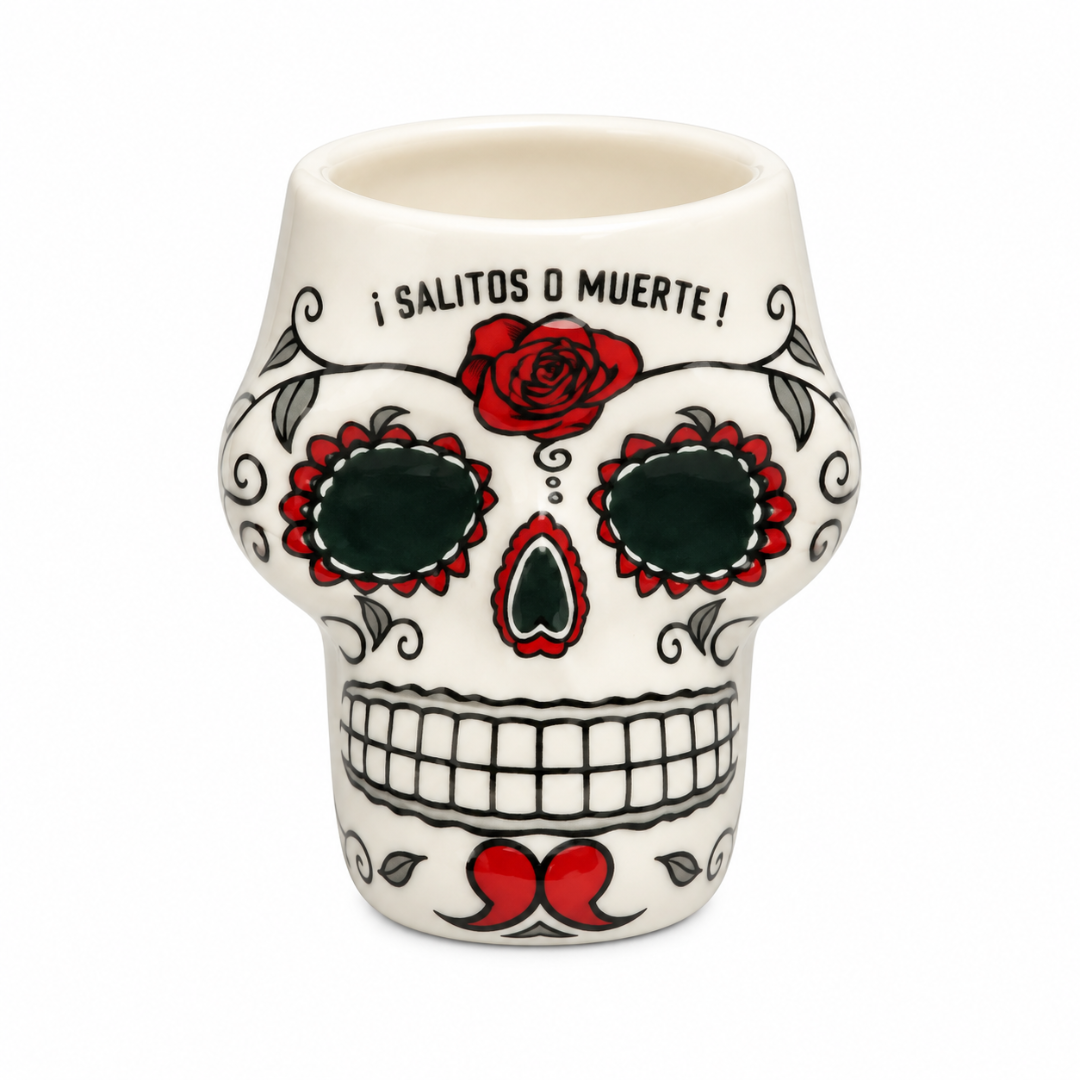 Original SALITOS Tequila Skull Shot Cups Keramik 9 Stück