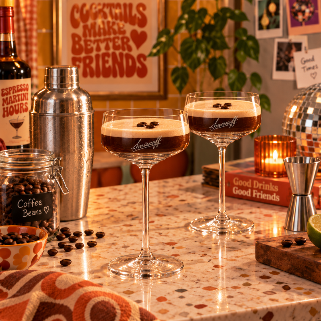 Smirnoff Espresso Martini Set mit Kahlúa & Gläsern