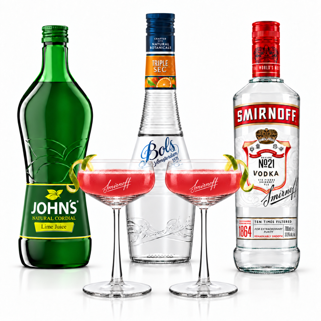 Smirnoff Cosmopolitan Set mit Bols Triple Sec