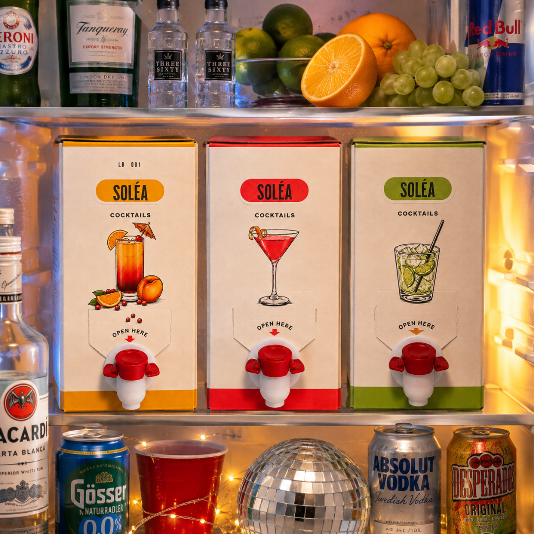 Soléa Cocktail Set – 3 x 1,5 l mit Zapfhahn