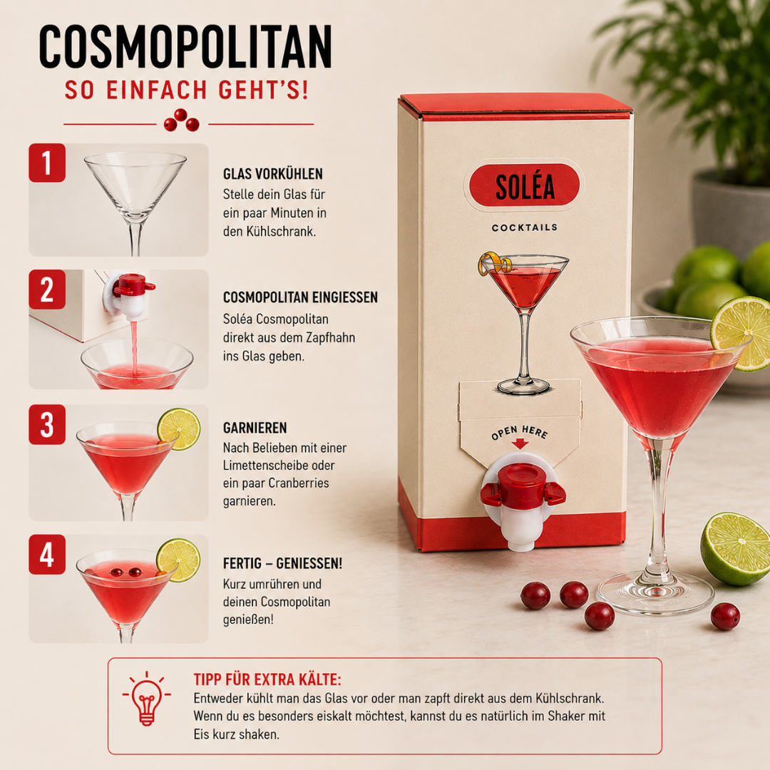 Soléa Cocktail Set – 3 x 1,5 l mit Zapfhahn