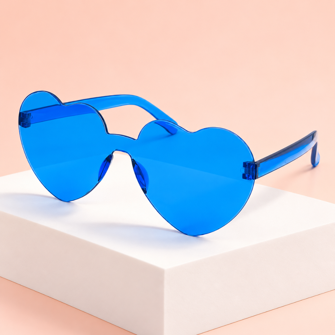 Sonnenbrille herzförmig Blau
