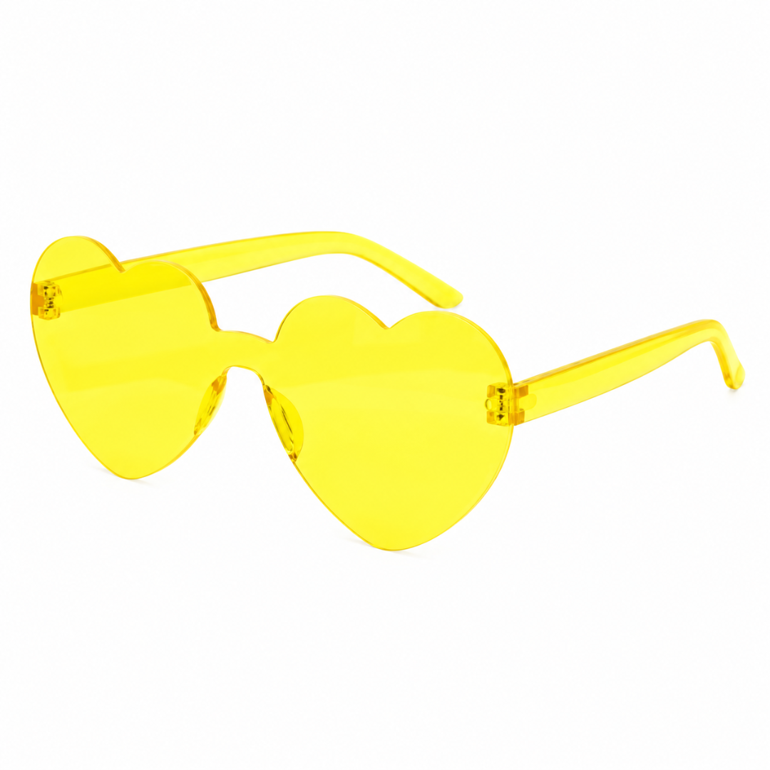 Sonnenbrille herzförmig Gelb