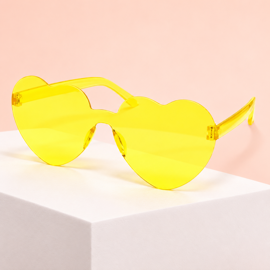 Sonnenbrille herzförmig Gelb
