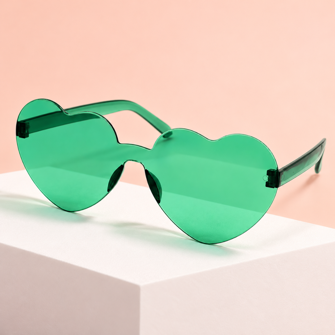 Sonnenbrille herzförmig Grün