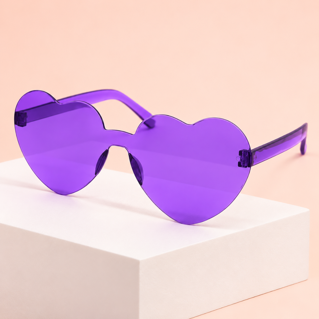 Sonnenbrille herzförmig Lila