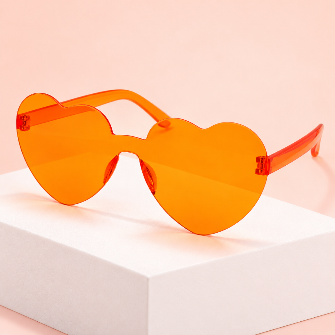 Sonnenbrille herzförmig Orange