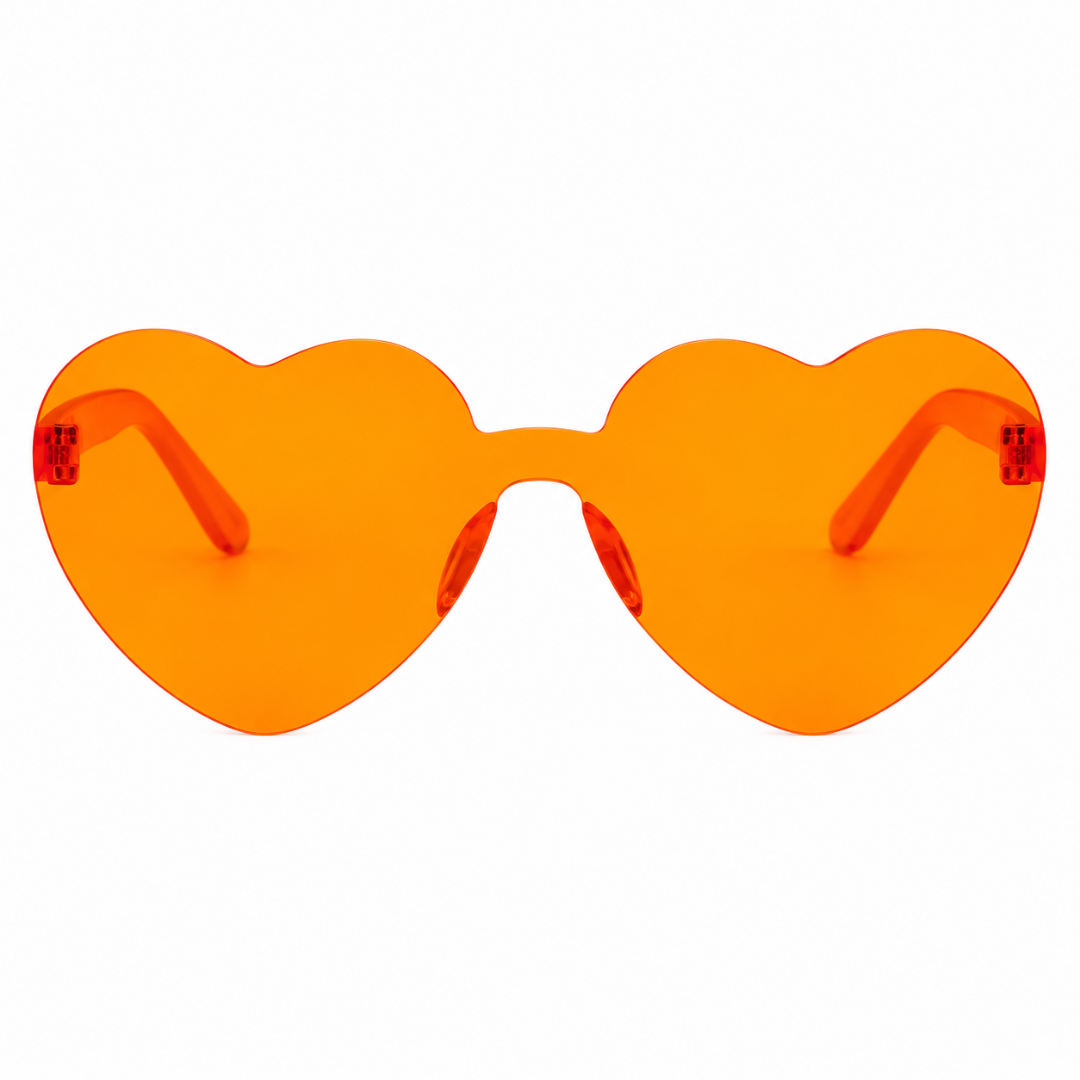 Sonnenbrille herzförmig Orange
