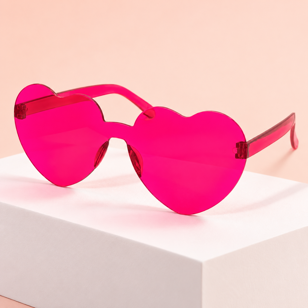 Sonnenbrille herzförmig Pink