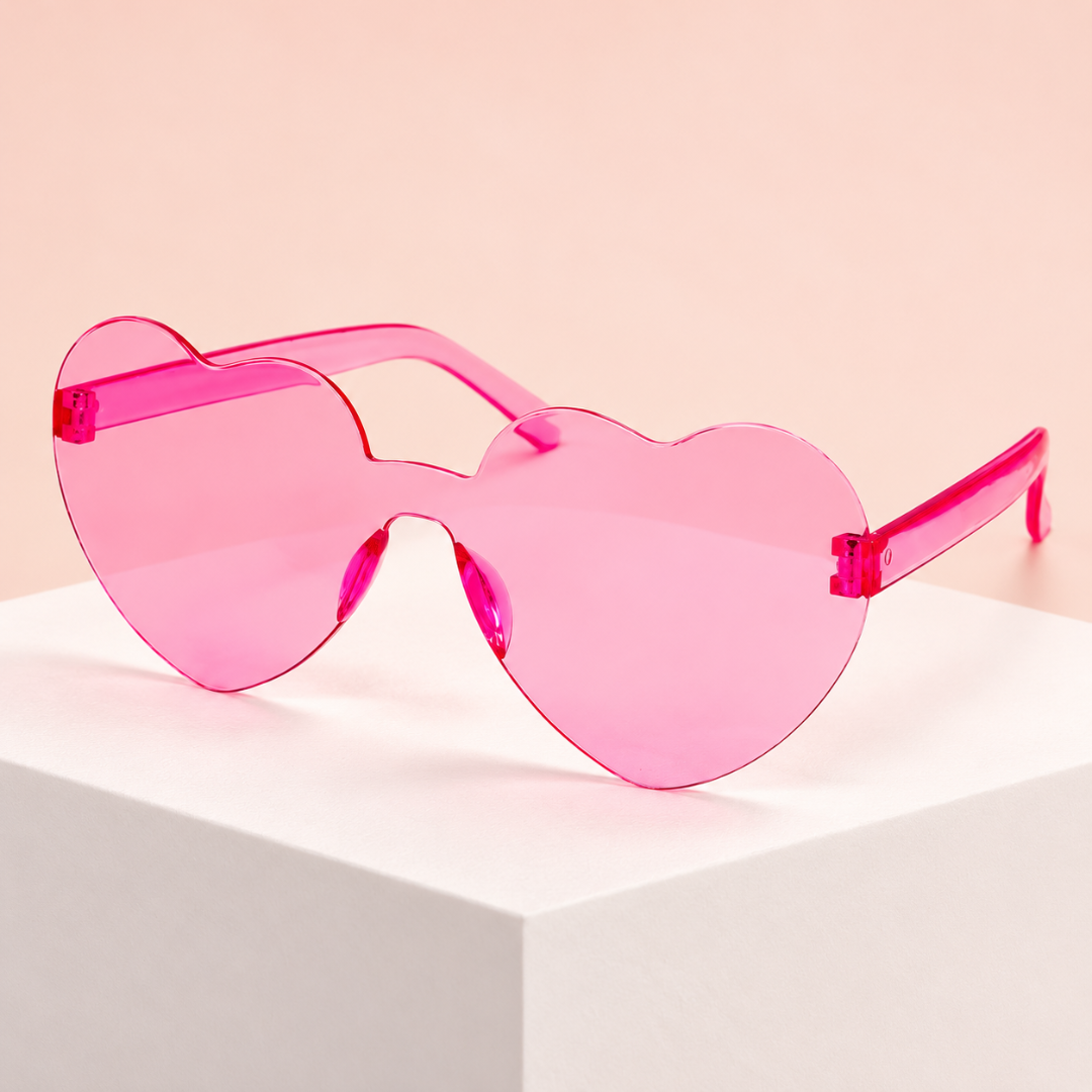 Sonnenbrille herzförmig Rosa