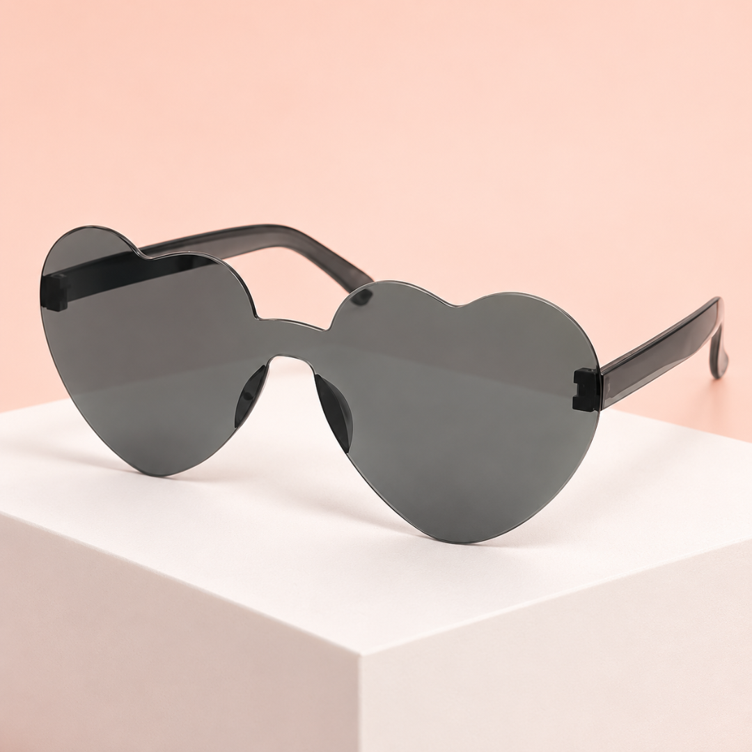 Sonnenbrille herzförmig Schwarz
