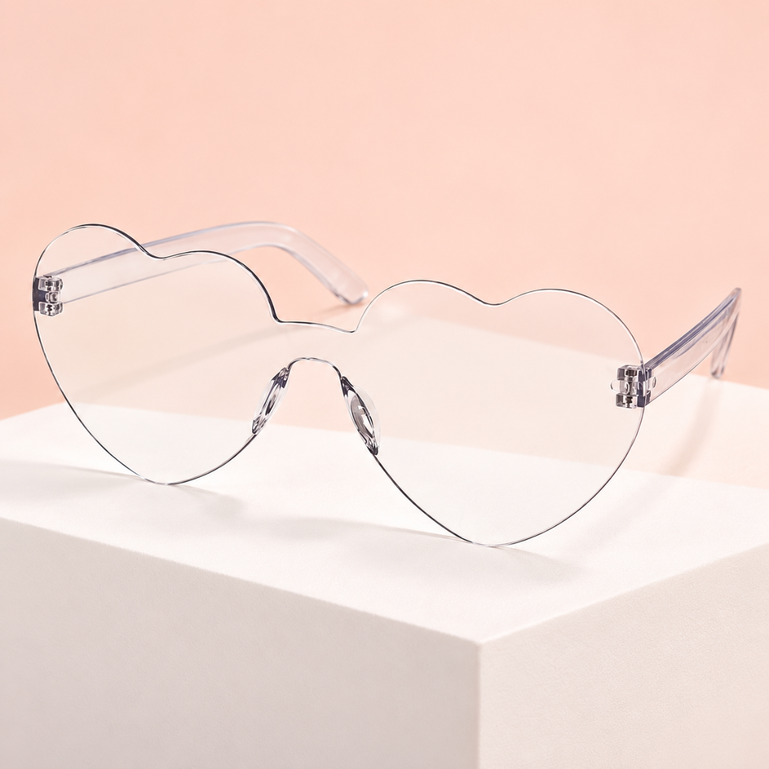 Sonnenbrille herzförmig Transparent