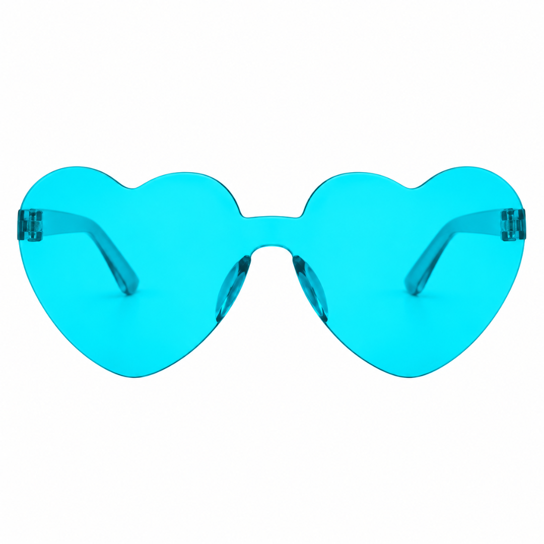 Sonnenbrille herzförmig Türkis