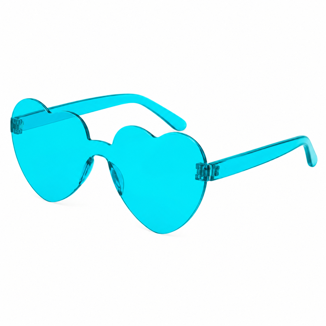 Sonnenbrille herzförmig Türkis