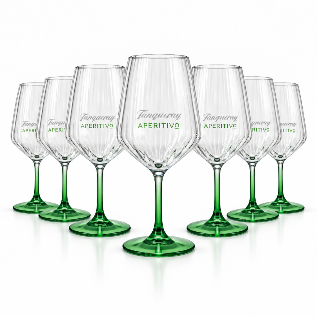 Tanqueray Aperitivo Gläser mit grünem Stiel 6 Stück