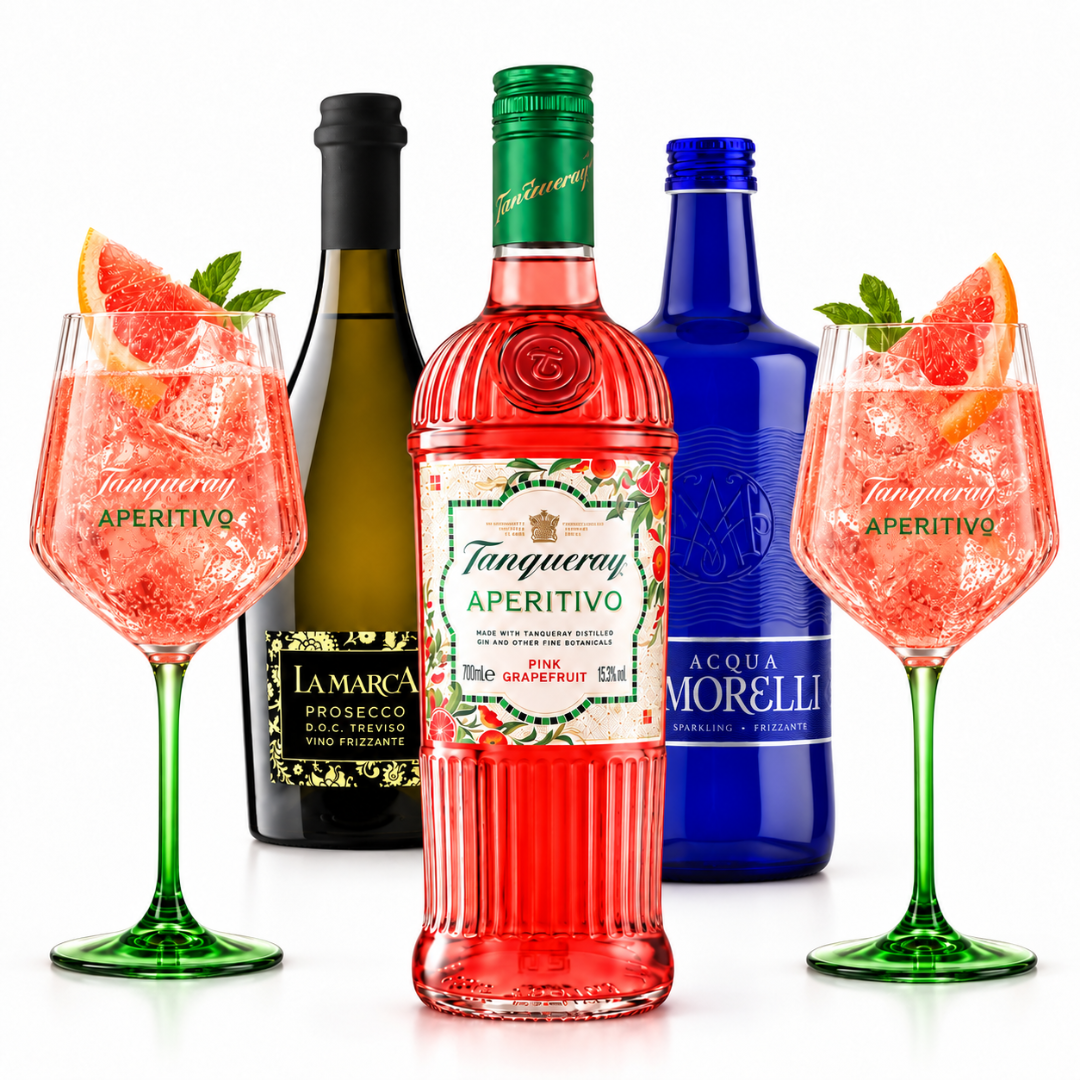 Tanqueray Pink Grapefruit Aperitivo Spritz Set mit 2 Gläsern