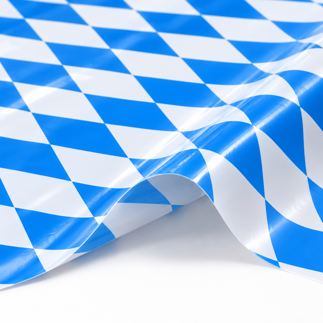 Tischdecke Rauten Blau Weiß 20 m x 1 m