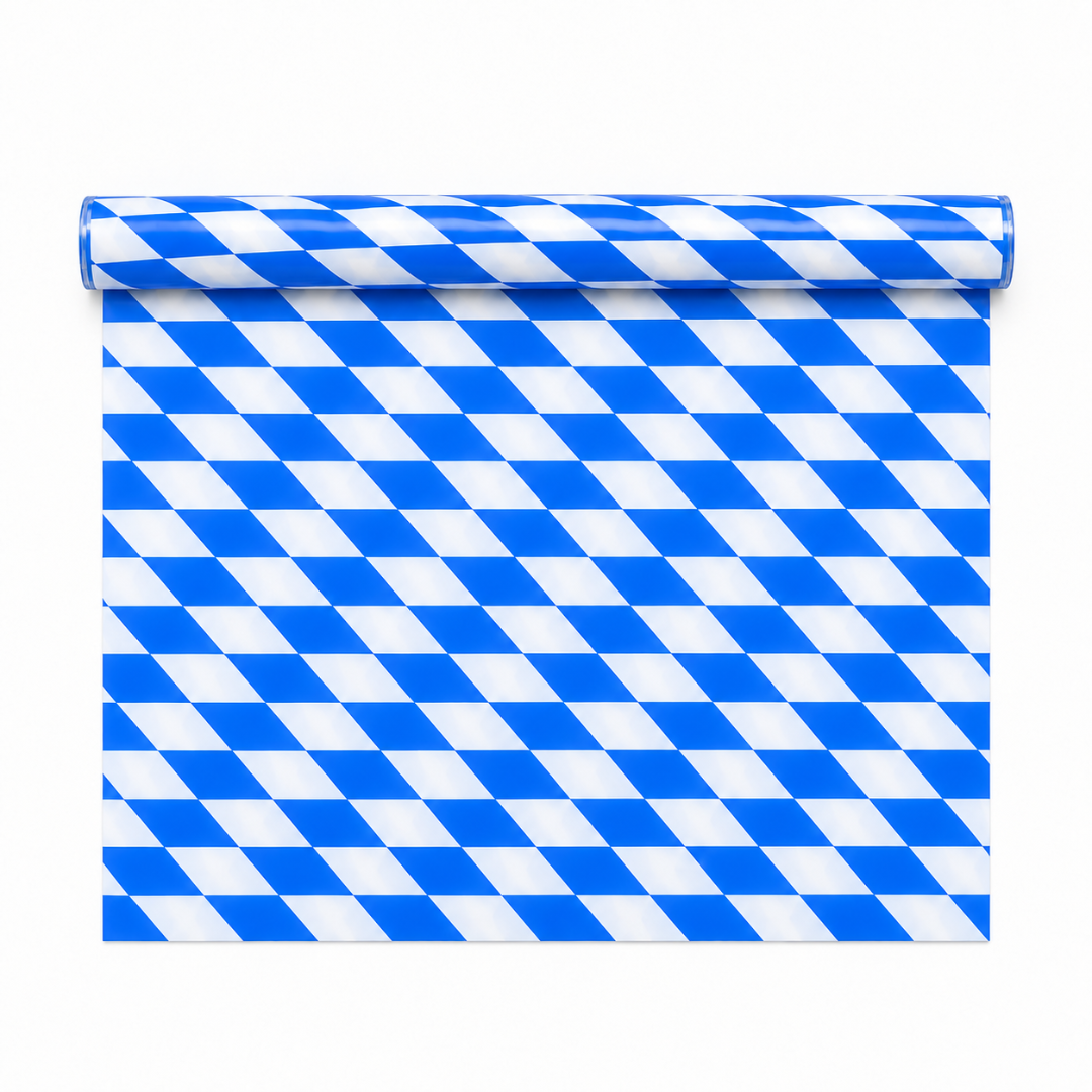 Tischdecke Rauten Blau Weiß 20 m x 1 m