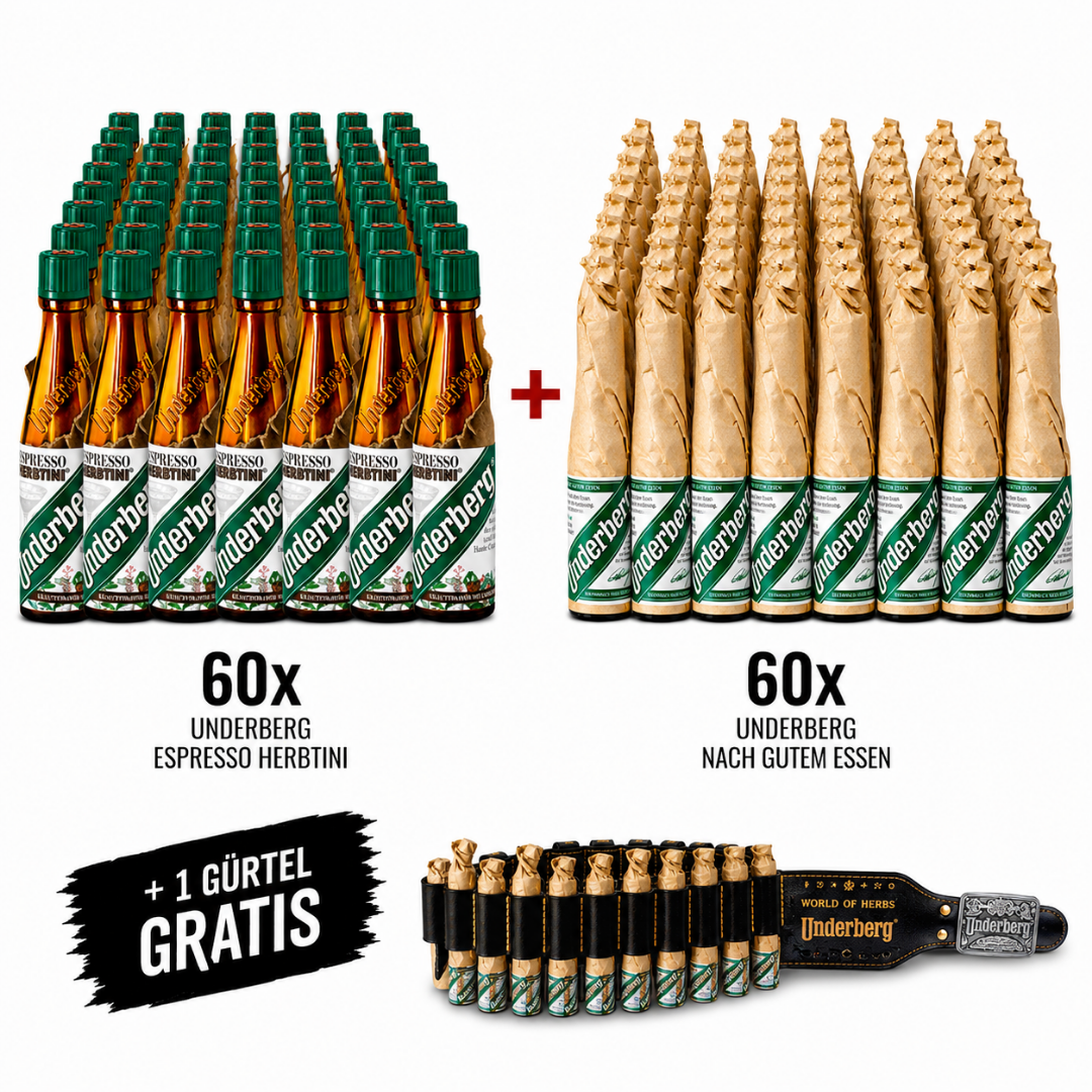 Underberg Party Pack XXL – 120 Shots + Gratis Gürtel