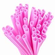 Wiederverwendbare Herz Trinkhalme Rosa 30er Set