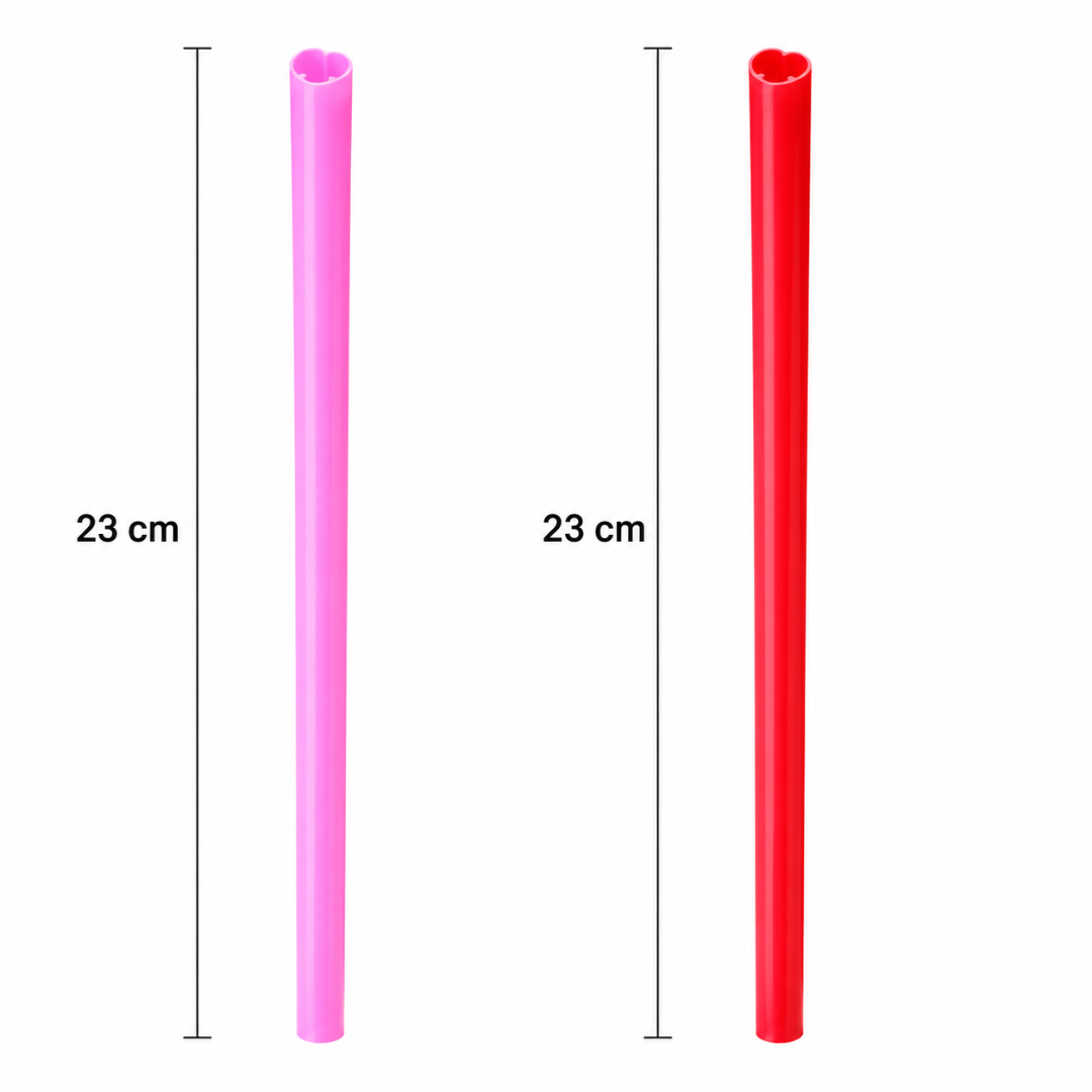 Wiederverwendbare Herz Trinkhalme Rosa & Rot 30er Set